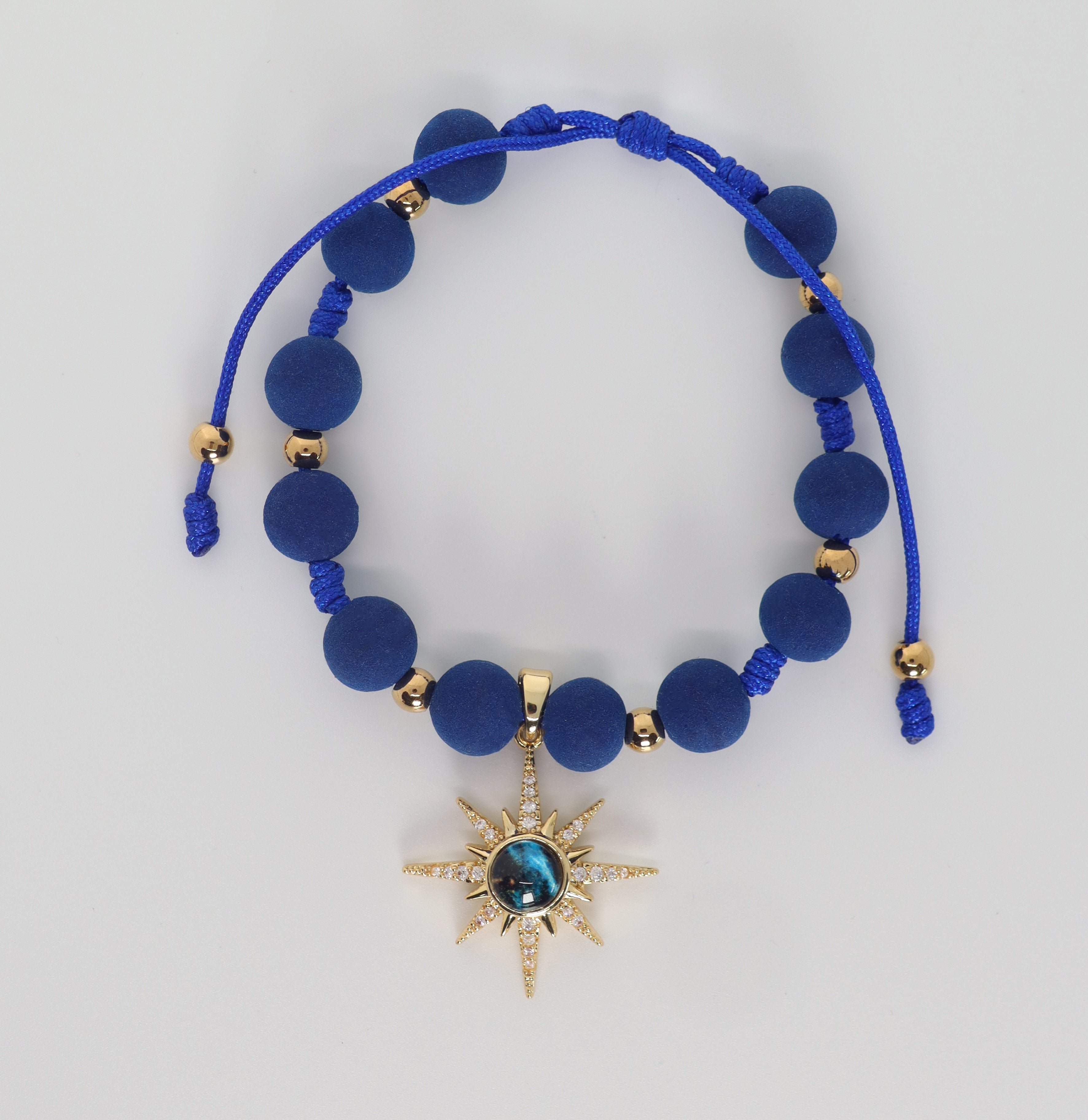 Royal Blue Bracelet With A Golden Star