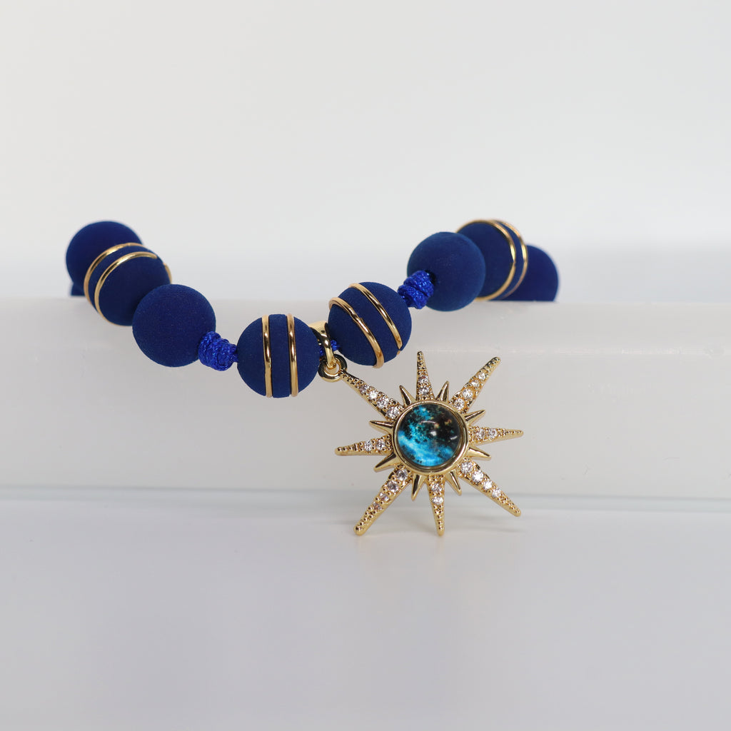 Royal Blue Bracelet With A Golden Star