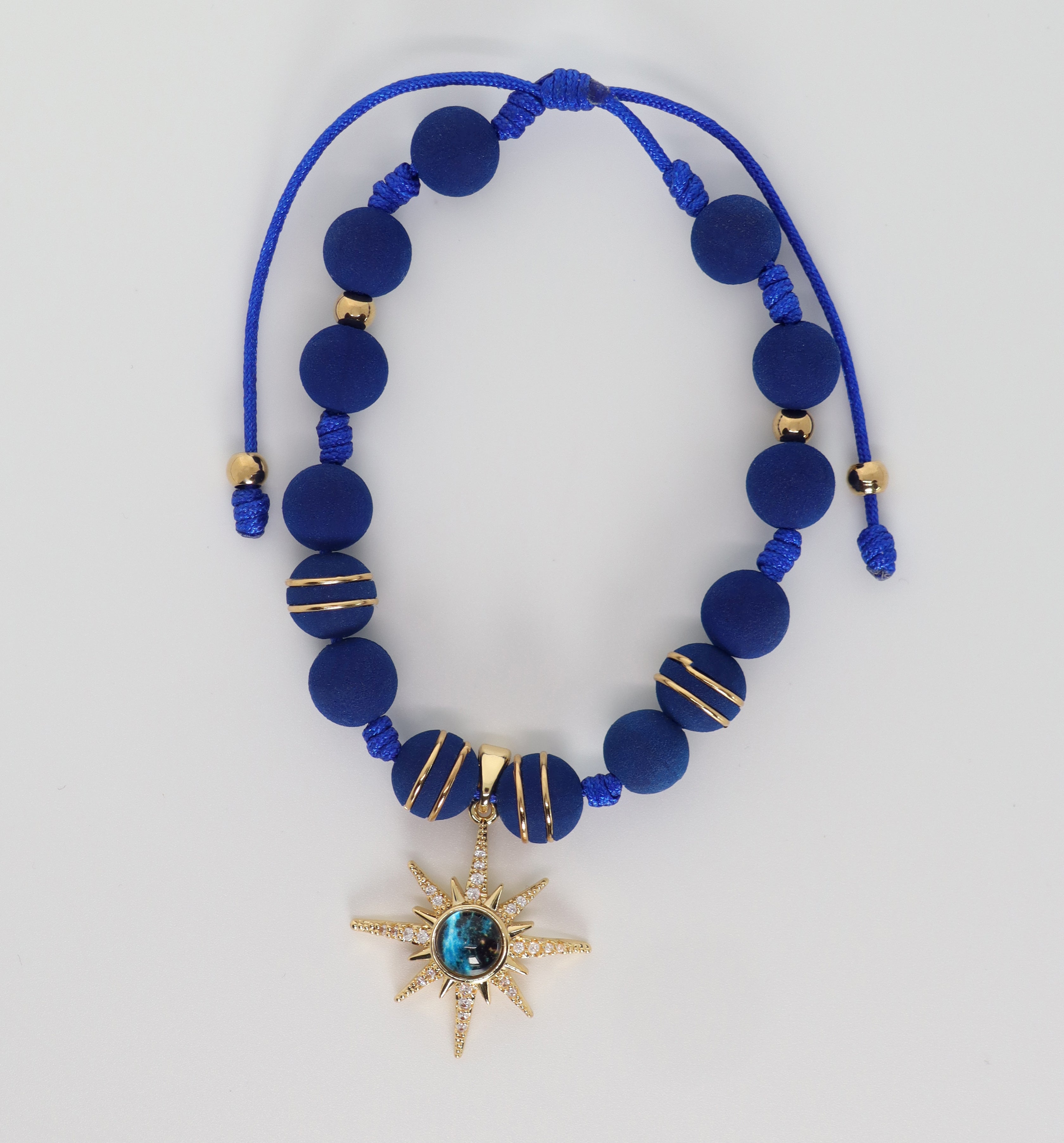 Royal Blue Bracelet With A Golden Star