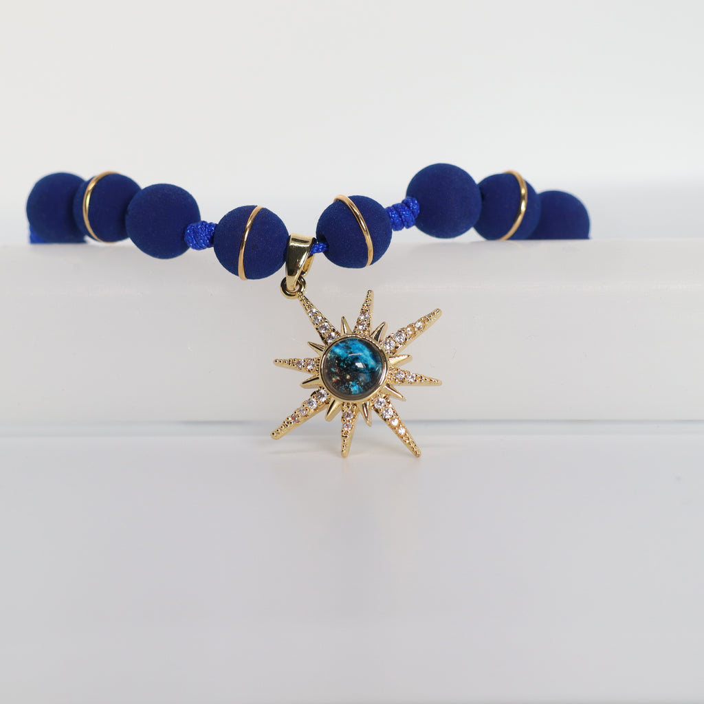 Royal Blue Bracelet With A Golden Star